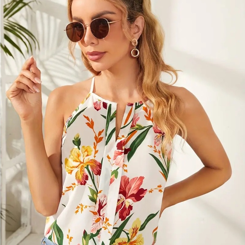 SHIRT SHEIN Floral Print Top